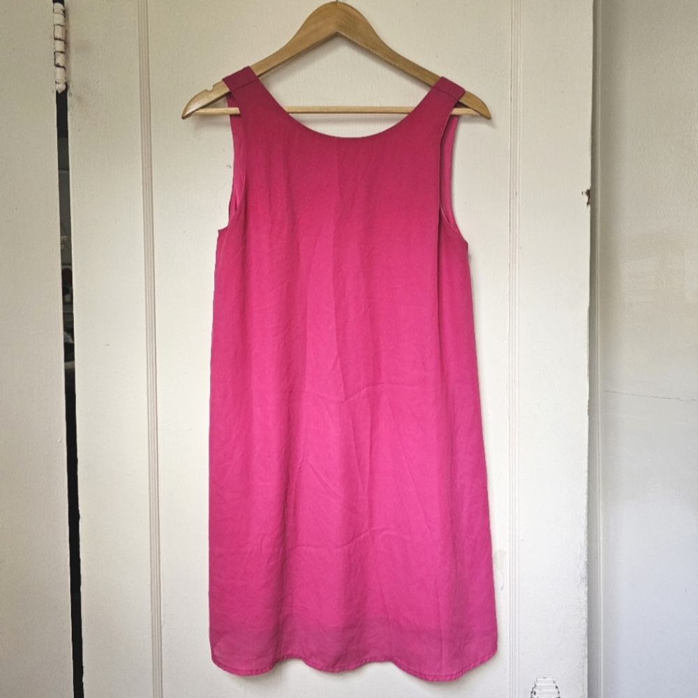Pink 2 tier dress with bow on back (M)